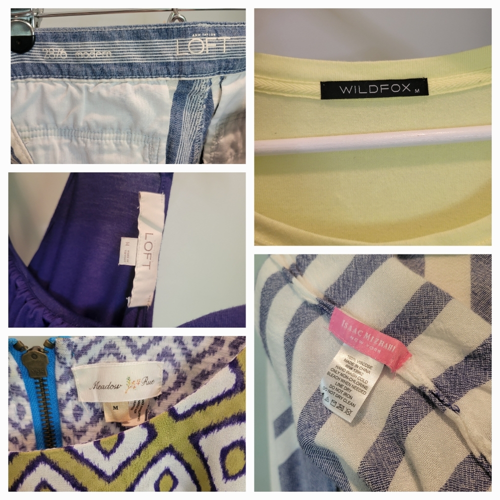 5-Piece Bundle Box Nautical Navy Stripes Wildfox Loft Tips & Pants SZ M - Picture 12 of 12
